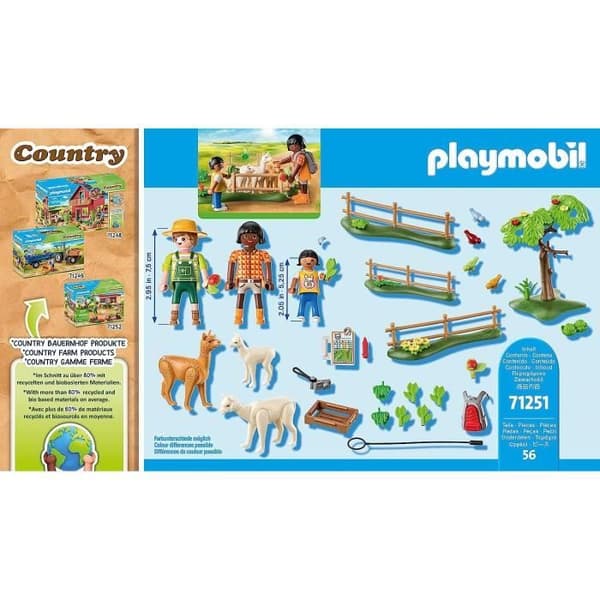 PLAYMOBIL 71251 Alpaca- och vandrarhölje, Country La Ferme, 56 stycken, från 4 år och uppåt