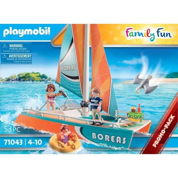 PLAYMOBIL - 71043 - Familjekul - Kampanjpaket Katamaran - 53 delar - Flerfärgad