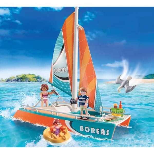PLAYMOBIL - 71043 - Familjekul - Kampanjpaket Katamaran - 53 delar - Flerfärgad