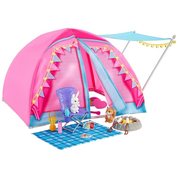 Barbie Let's Go Camping Tent Playset and 2 Dolls