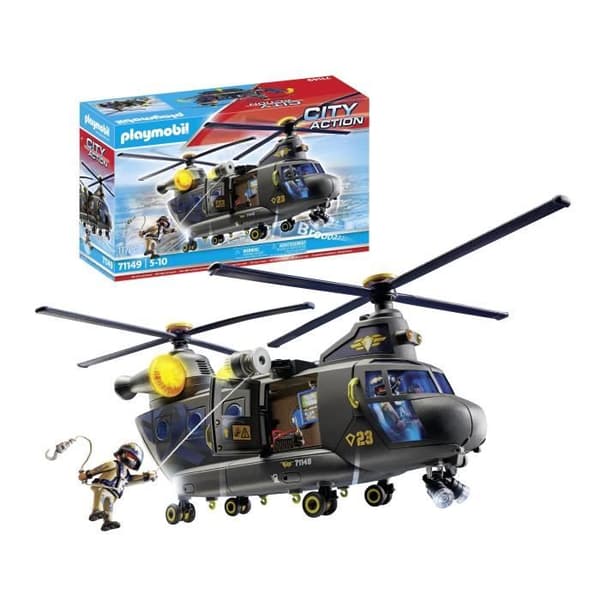 PLAYMOBIL 71149 Special Forces Transport Helikopter, Poliser, City Action, Elite Unit, 117 stycken, 5 år och uppåt