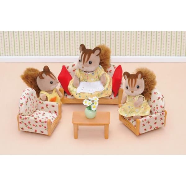Sylvanian Familjesoffa, 2 fåtöljer och soffbordsset - Le Village