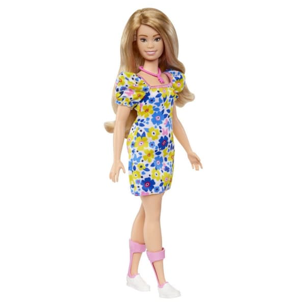 Barbie Fashionista Yellow Blue Floral Dress