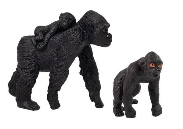 Set of 2 Figures Gorilla with cubs  Animals of the World Series