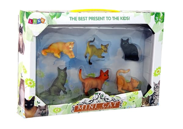 Set of 6 Figures  Domestic cats of various breeds