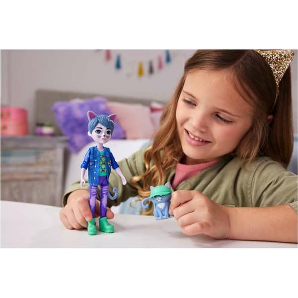 Dukke Mattel Enchantimals 15 cm Kæledyr Kat