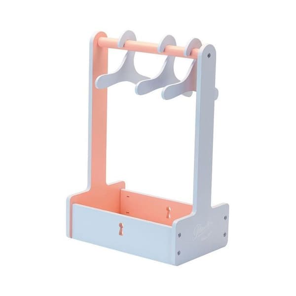 Trähängare för dockor - Petitcollin - Storlek 40,5x27,5x17,5 cm - Färg Blå - Blandat - Från 3 år