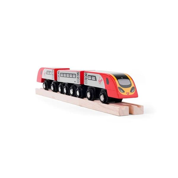 Trätåg Pendolino Virgin BigJigs Leksaker - Garage - Station - Flygplats - Hamn - Hus - Byggnad