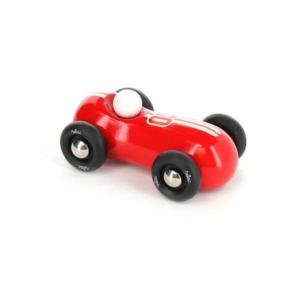 Träbil "Streamline Vintage" - Röd - L 11 x b 6.5 x H 4 cm