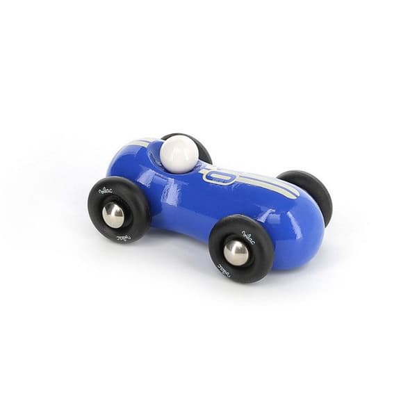 Träbil "Streamline Vintage" - Blå - L 11 x B 6.5 x H 4 cm