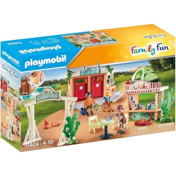 PLAYMOBIL 71424 Camping, med en fungerande dusch, 100 delar, Campinguniversum, Från 4 år