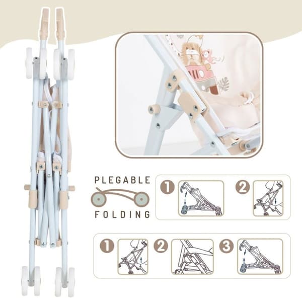 Stol til Dukker Colorbaby Safari 27 x 56 x 53 cm Foldbar 12 enheder