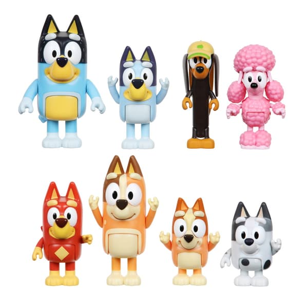 Bluey-familjen och Blueys vänner figurer 8 st
