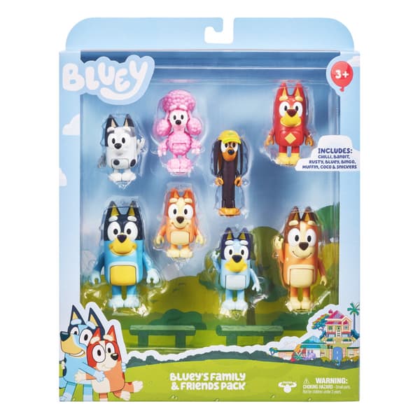 Bluey-familjen och Blueys vänner figurer 8 st