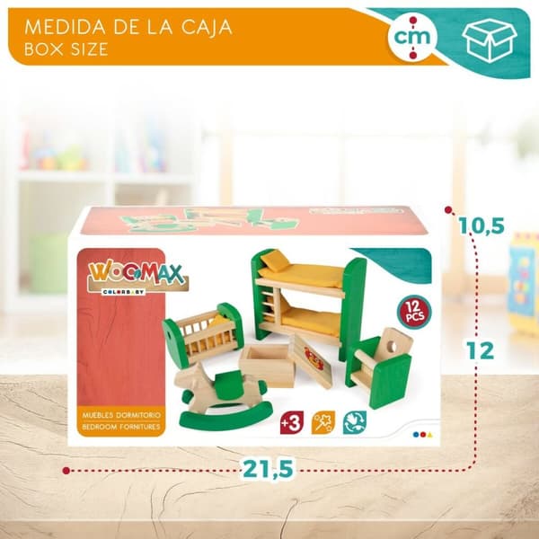 Doll's house bedroom Woomax (6 antal)