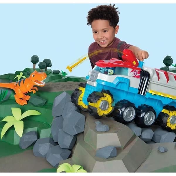 PAW PATROL - Interaktiv terränglastbil DINO PATROLLER Paw Patrol + Chase figurin - 6058905 - Barnleksak 3 år och över