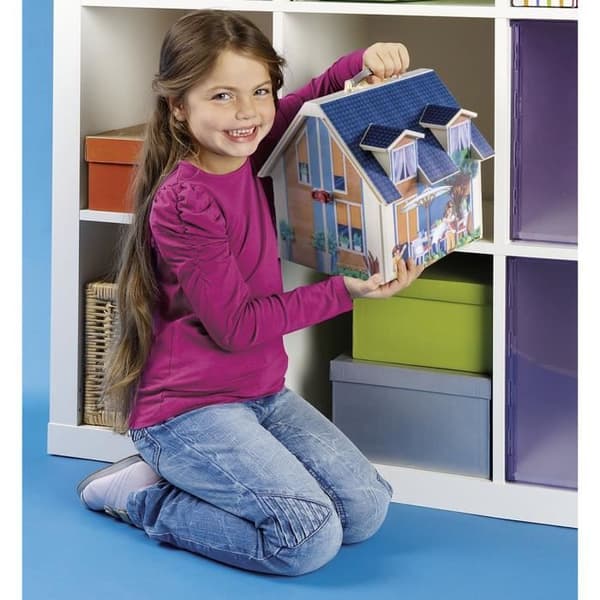 PLAYMOBIL 70985 Blue Transportable House, 3 tecken, Tillbehör ingår, 70985, Dockhus, Det traditionella huset