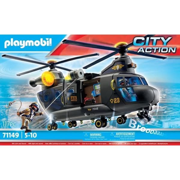 PLAYMOBIL 71149 Special Forces Transport Helikopter, Poliser, City Action, Elite Unit, 117 stycken, 5 år och uppåt