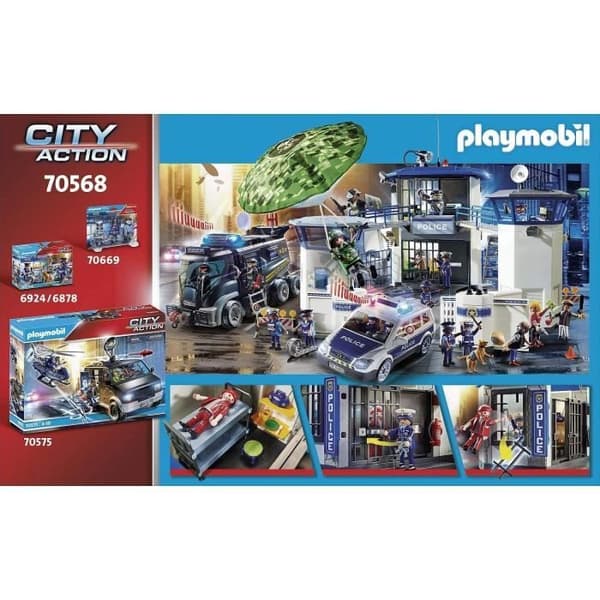 PLAYMOBIL 70568 Polisstation och inbrottstjuv, City Action the Policemen, För barn från 4 år och uppåt