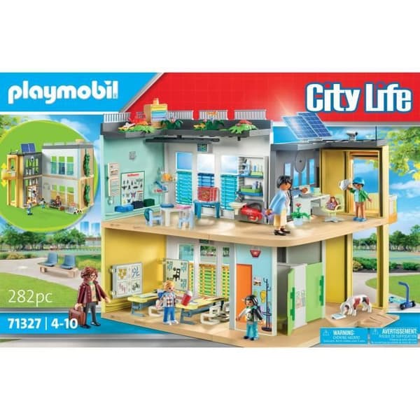 PLAYMOBIL 71327 Ombyggd skola, Stadsliv, Skola, 282 rum, Blandat, För barn från 4 år och uppåt