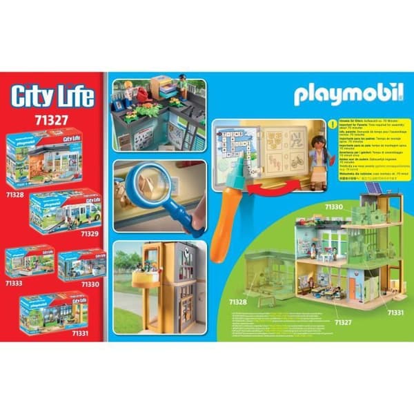 PLAYMOBIL 71327 Ombyggd skola, Stadsliv, Skola, 282 rum, Blandat, För barn från 4 år och uppåt