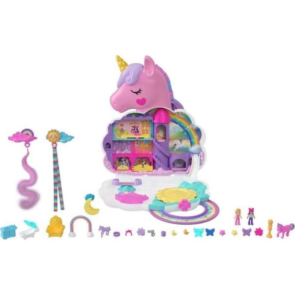 Polly Pocket Mini Universe Rainbow Unicorn Frisörsalong HKV51