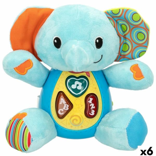 Mjukdjur med ljud Winfun Elefant 17 x 17,5 x 10 cm (6 antal)