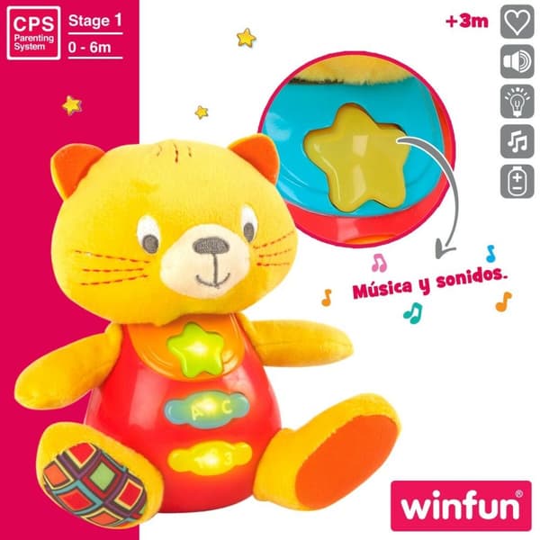 Mjukdjur med ljud Winfun Katt 16 x 17,5 x 10,5 cm (6 antal)