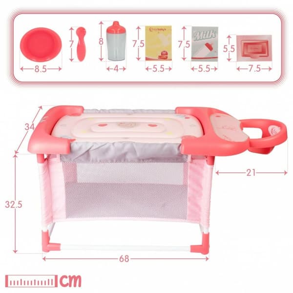 Puslebord til Dukker Colorbaby 3-i-1 68 x 32,5 x 34 cm 2 enheder
