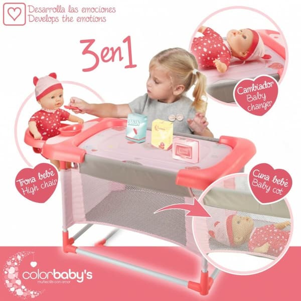 Puslebord til Dukker Colorbaby 3-i-1 68 x 32,5 x 34 cm 2 enheder