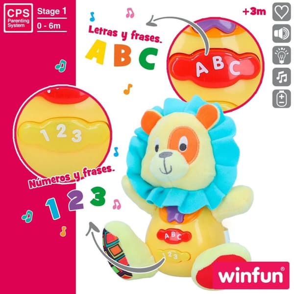 Bamse med Lyd Winfun Løve 15 x 15 x 9 cm (6 enheder)