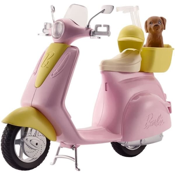 BARBIE - Rosa skoter och liten hund till docka - Tjej - Från 3 år