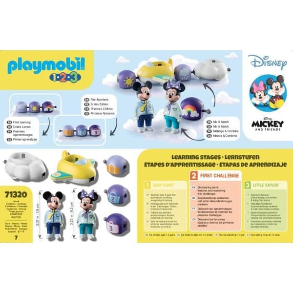 Musse och Minnie Cloud Train - PLAYMOBIL 1.2.3 - Disney - 7 stycken