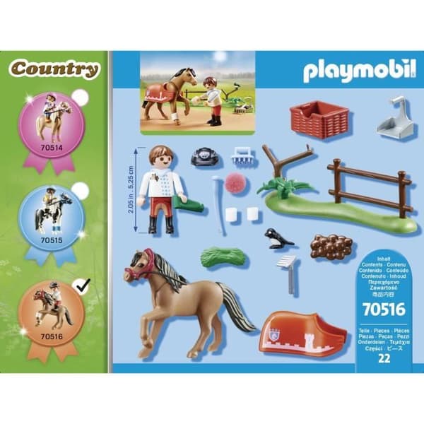 PLAYMOBIL - 70516 - Connemara ryttare och ponny - Country Collection - 22 stycken - Från 4 år