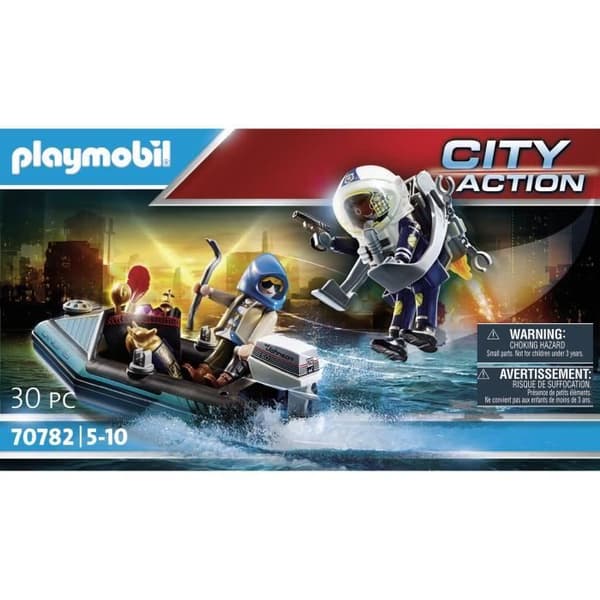 PLAYMOBIL 70782 Polis med Jetpack och kanot