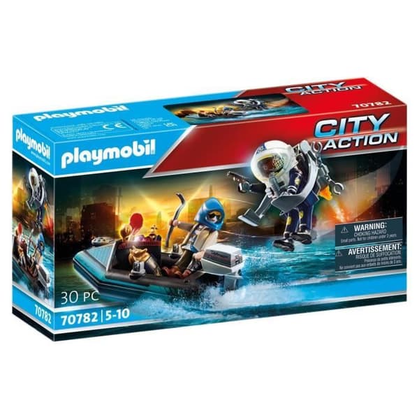 PLAYMOBIL 70782 Polis med Jetpack och kanot