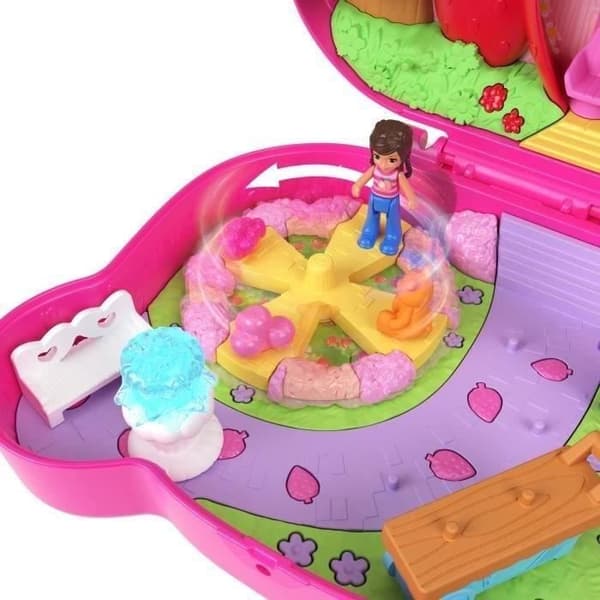 Polly Pocket-Strawberry Bear-Box och figuriner, reseleksak HRD35