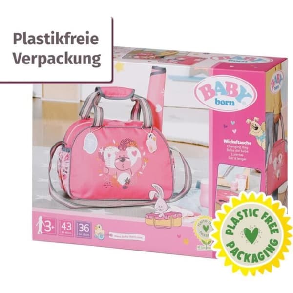 BABY BORN skötväska - ZAPF CREATION - Skötväska - Rosa - För 36 och 43 cm dockor