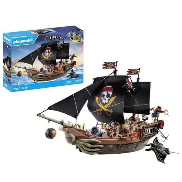 PLAYMOBIL 71530 Piratskepp, 137 delar inklusive 3 karaktärer och 4 djur, Pirater, Kreativt rollspel, Från 4 år