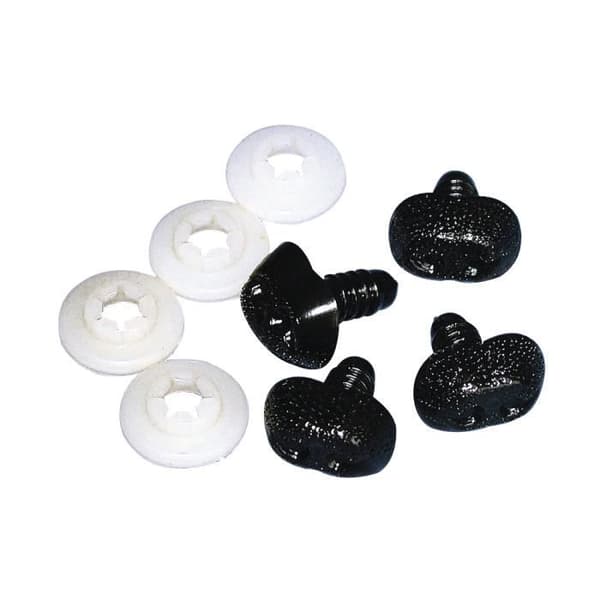 Näsa av plastdjur - sct.-LS - 15 mm - Svart - 4 stycken - Blandat