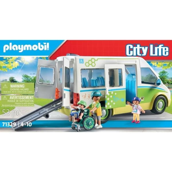 PLAYMOBIL 71329 Skolbuss, Stadsliv, Skola, 53 stycken, från 4 år och uppåt