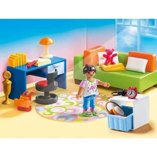 PLAYMOBIL 70209 Barnrum med bäddsoffa, traditionellt hus, dockskåp, 43 rum, från 4 år och uppåt