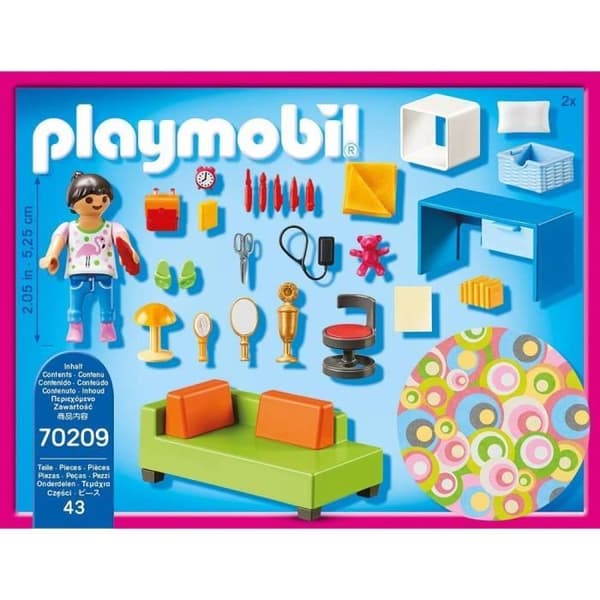 PLAYMOBIL 70209 Barnrum med bäddsoffa, traditionellt hus, dockskåp, 43 rum, från 4 år och uppåt