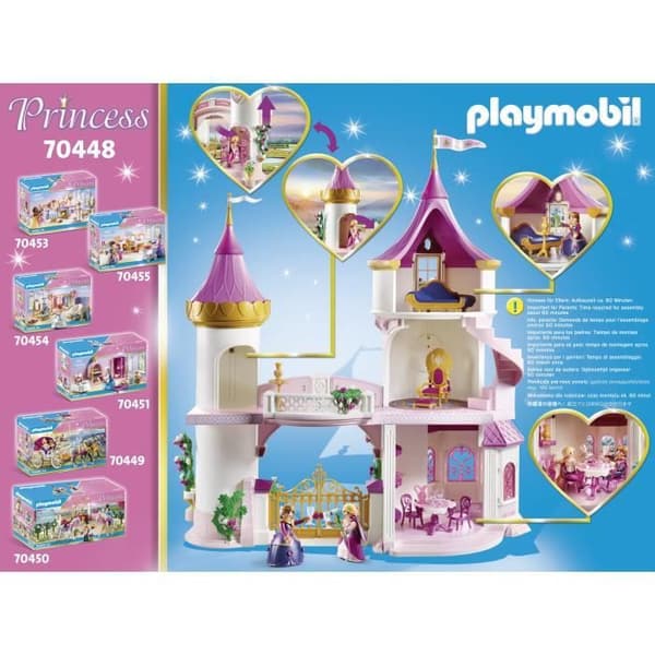 PLAYMOBIL 70448 Princess Palace, 265 bitar, 2 tecken ingår, från 4 år och uppåt