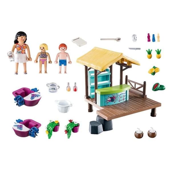 PLAYMOBIL - 70612 - Flytande bar och semesterfirare - Tillbehör ingår - För barn från 4 år