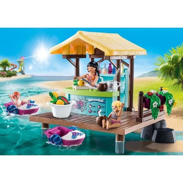 PLAYMOBIL - 70612 - Flytande bar och semesterfirare - Tillbehör ingår - För barn från 4 år