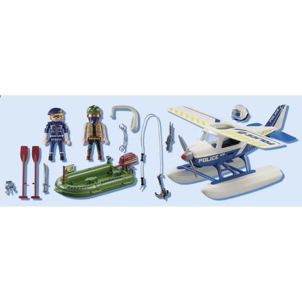 PLAYMOBIL - 70779 - Polis sjöflygplan och bandit - Blå - Playmobil City Action - 33 stycken