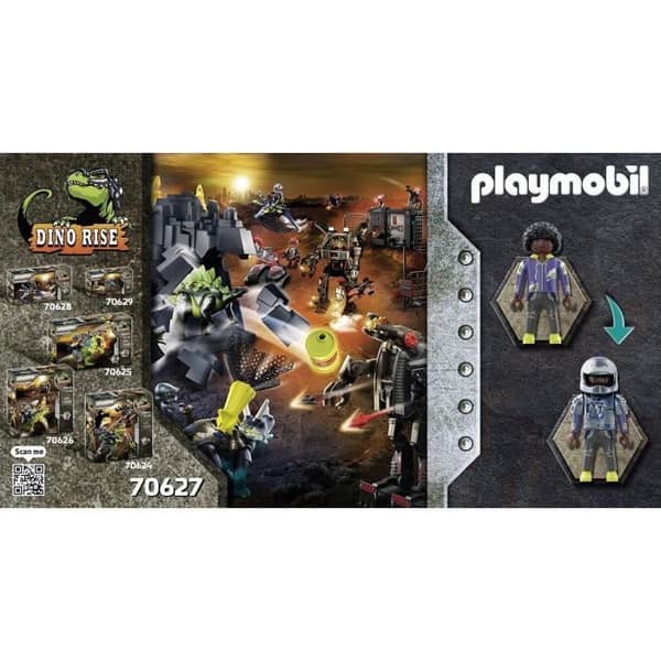 PLAYMOBIL - 70627 - Dino Rise - Triceratops och soldater - Dinosaurie med projektiler och nätkanon - 40 stycken