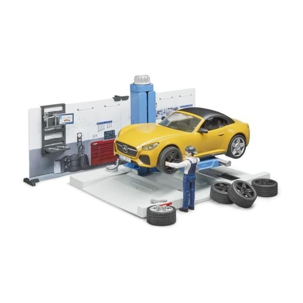 Bworld Garagebox med mekaniker - Bruder