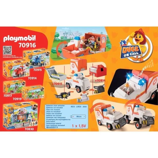 PLAYMOBIL - 70916 - DUCK ON CALL - Utryckningsfordon - Flerfärgad - Blandat - 31 stycken